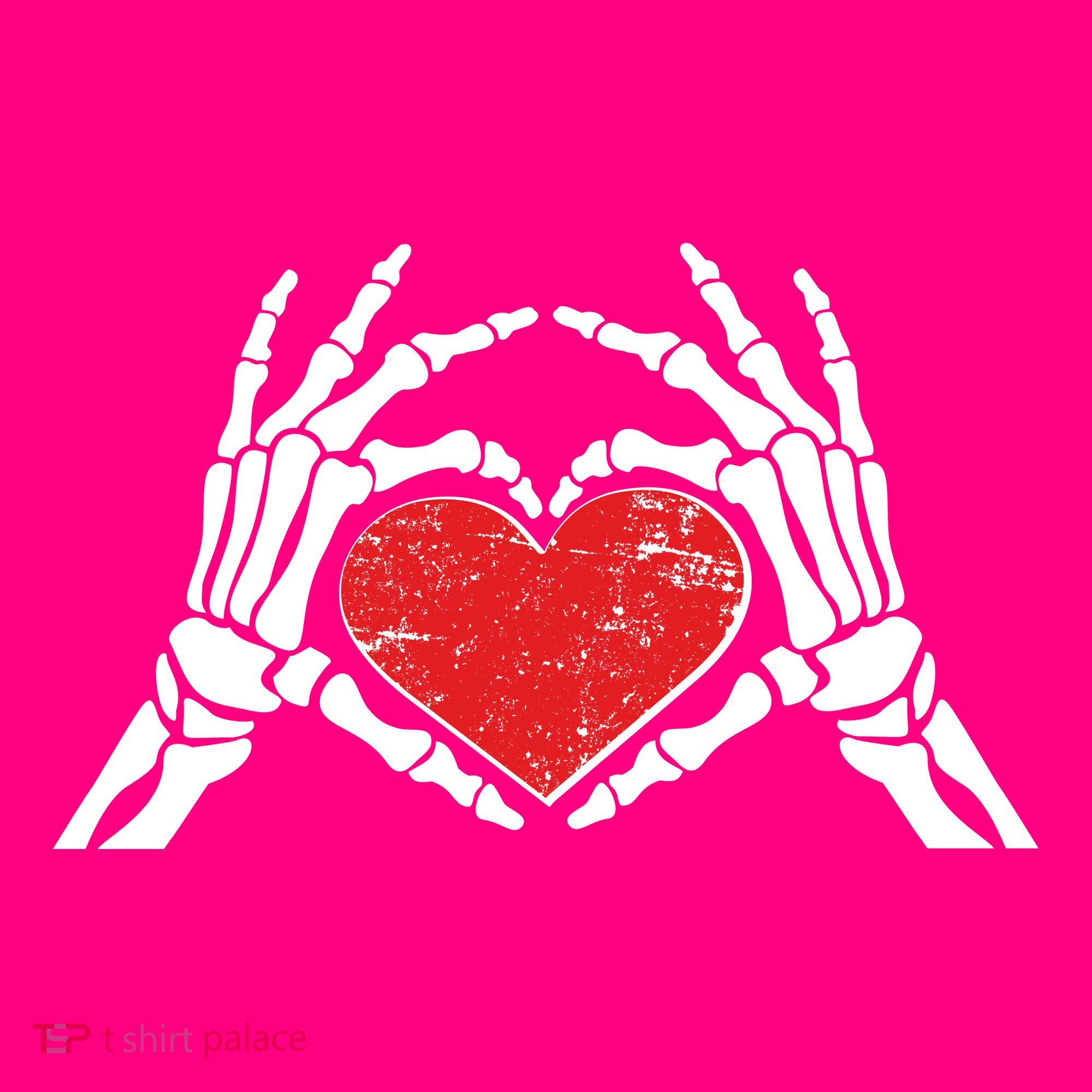 Funny Valentine Skeleton Bone Hands Heart T-Shirt