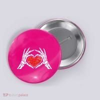Funny Valentine Skeleton Bone Hands Heart Button thumb 0