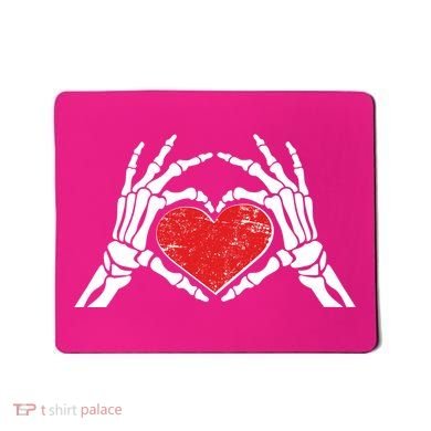 Funny Valentine Skeleton Bone Hands Heart Mousepad