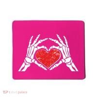 Funny Valentine Skeleton Bone Hands Heart Mousepad thumb 0