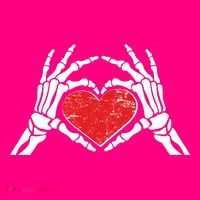 Funny Valentine Skeleton Bone Hands Heart Women's Tank Top thumb 4