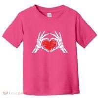 Funny Valentine Skeleton Bone Hands Heart Toddler T-Shirt thumb 0