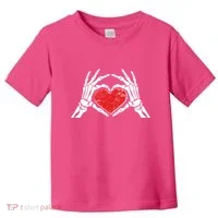 Funny Valentine Skeleton Bone Hands Heart Toddler T-Shirt thumb 0
