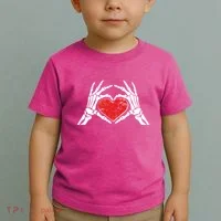 Funny Valentine Skeleton Bone Hands Heart Toddler T-Shirt thumb 2