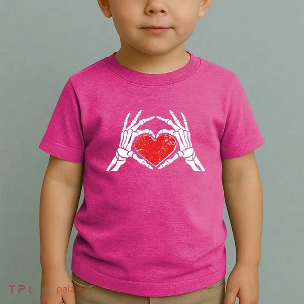 Funny Valentine Skeleton Bone Hands Heart Toddler T-Shirt