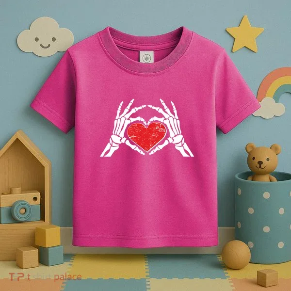 Funny Valentine Skeleton Bone Hands Heart Toddler T-Shirt