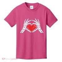 Funny Valentine Skeleton Bone Hands Heart Kids T-Shirt thumb 0