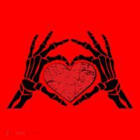 Funny Valentine Skeleton Bone Hands Heart Santa Hat thumb 1