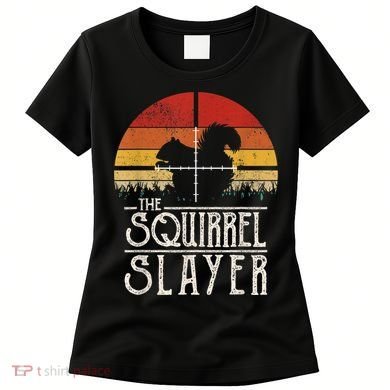Funny Vintage Sunset Retro Style Squirrel Hunting Squirrel Slayer Women's T-Shirt