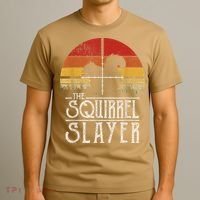 Funny Vintage Sunset Retro Style Squirrel Hunting Squirrel Slayer T-Shirt thumb 3