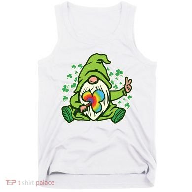 Funny Vintage St Patrick's Day Peace Love Leprechaun Gnome Tank Top