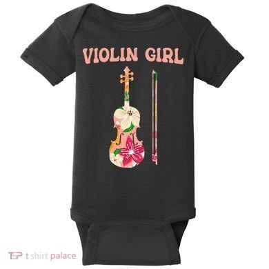 Funny Violin Stringed Musical Instrument Violin  Baby Bodysuit