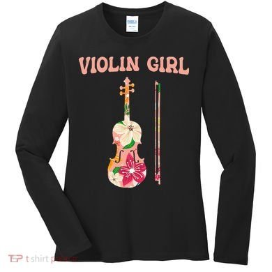 Funny Violin Stringed Musical Instrument Violin  Women's Long Sleeve Shirt