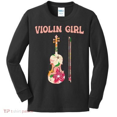 Funny Violin Stringed Musical Instrument Violin  Kids Long Sleeve Shirt