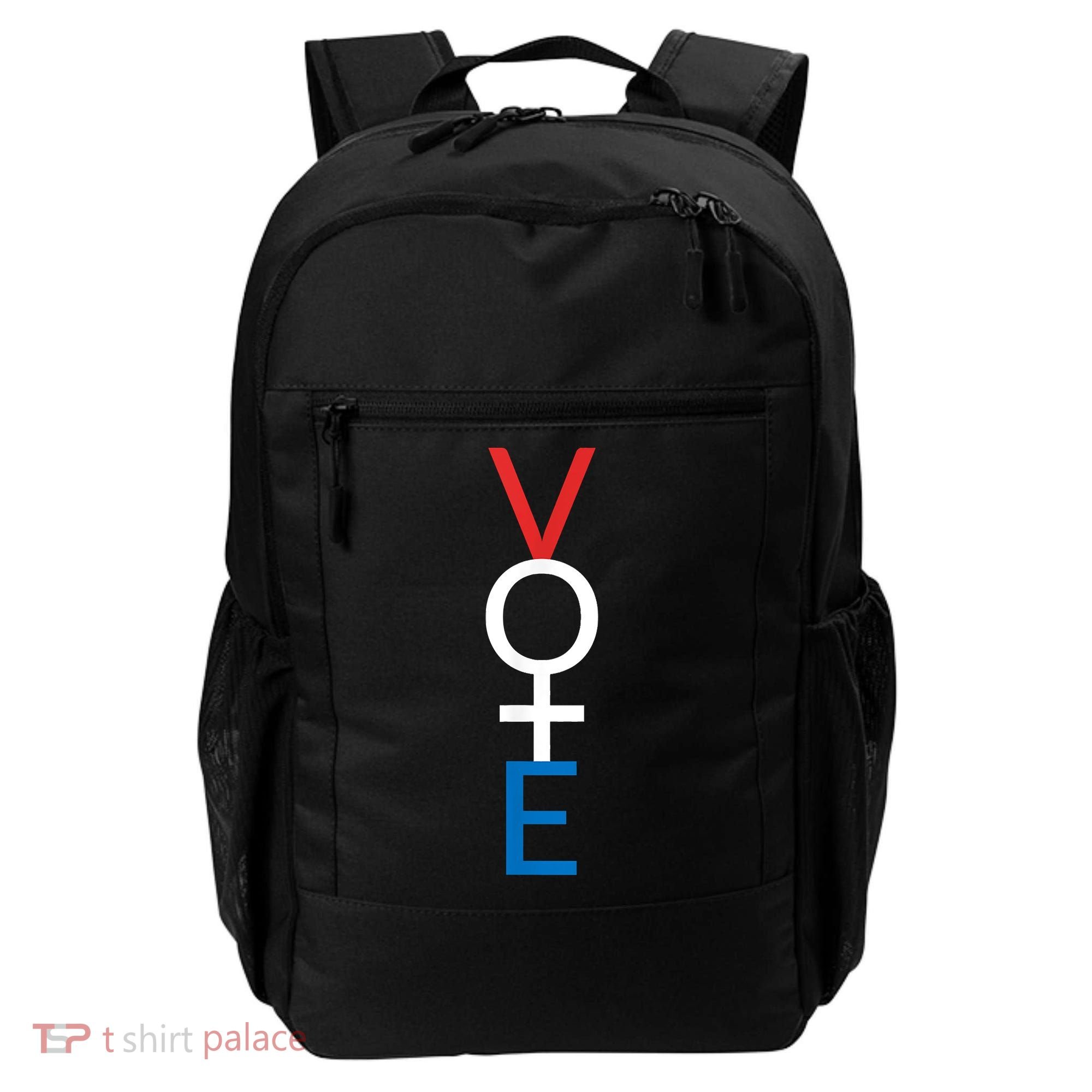 Feminist Vote Shirt Red White Blue Voting Election Backpack