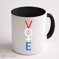 Feminist Vote Shirt Red White Blue Voting Election Coffee Mug thumb 1