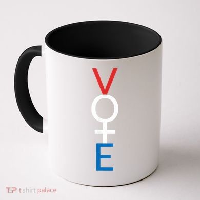 Feminist Vote Shirt Red White Blue Voting Election Coffee Mug
