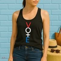 Feminist Vote Shirt Red White Blue Voting Election Women's Tank Top thumb 2