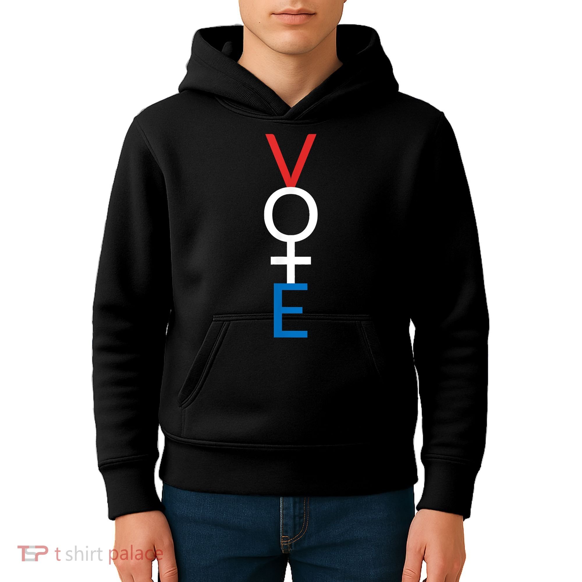 Feminist Vote Shirt Red White Blue Voting Election Kids Hoodie