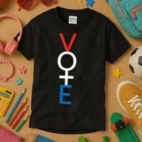 Feminist Vote Shirt Red White Blue Voting Election Kids T-Shirt thumb 3