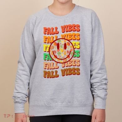 Falls Vibes Smile Face Retro Colorful Women's Sweatshirt