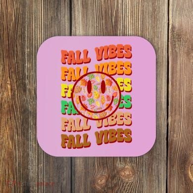 Falls Vibes Smile Face Retro Colorful Coaster
