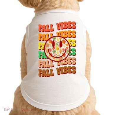 Falls Vibes Smile Face Retro Colorful Doggie Tank