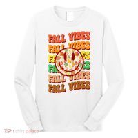 Falls Vibes Smile Face Retro Colorful Long Sleeve Shirt thumb 0