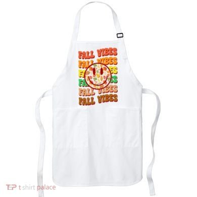 Falls Vibes Smile Face Retro Colorful Apron
