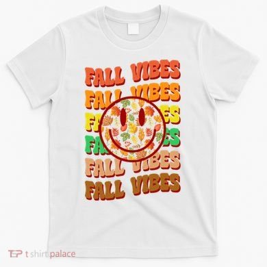 Falls Vibes Smile Face Retro Colorful T-Shirt