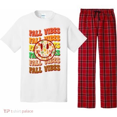 Falls Vibes Smile Face Retro Colorful Pajama Set