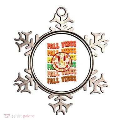 Falls Vibes Smile Face Retro Colorful Ornament