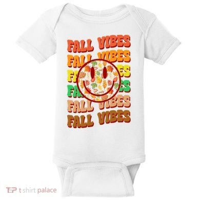 Falls Vibes Smile Face Retro Colorful Baby Bodysuit