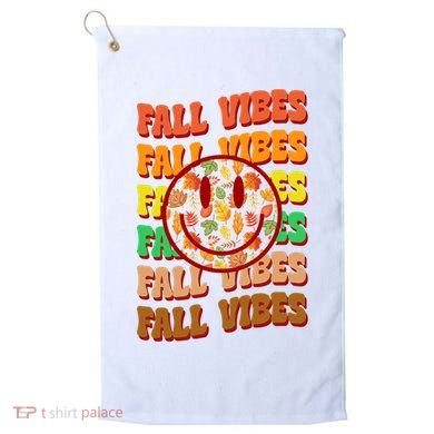 Falls Vibes Smile Face Retro Colorful Golf Towel
