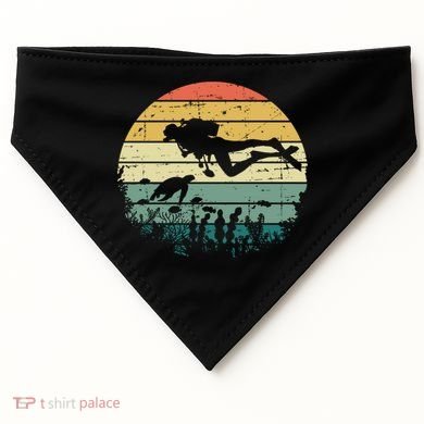 Funny Vintage Scuba Diving Dive Diver Meaningful Gift USA-Made Doggie Bandana