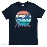 Florida Vintage Summer Vibes Beach Sunset Retro Palm Tree T-Shirt thumb 0