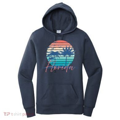 Florida Vintage Summer Vibes Beach Sunset Retro Palm Tree Women's Hoodie