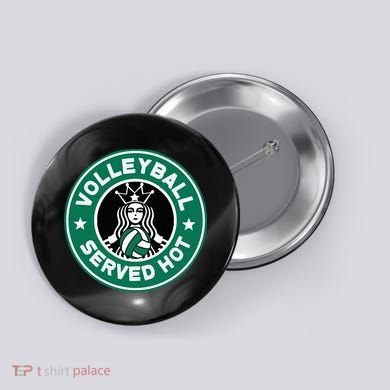 Funny Volleyball Served Hot Perfect Players Button