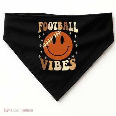 Football Vibes Smile Face Retro USA-Made Doggie Bandana