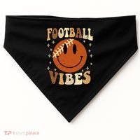 Football Vibes Smile Face Retro USA-Made Doggie Bandana thumb 0