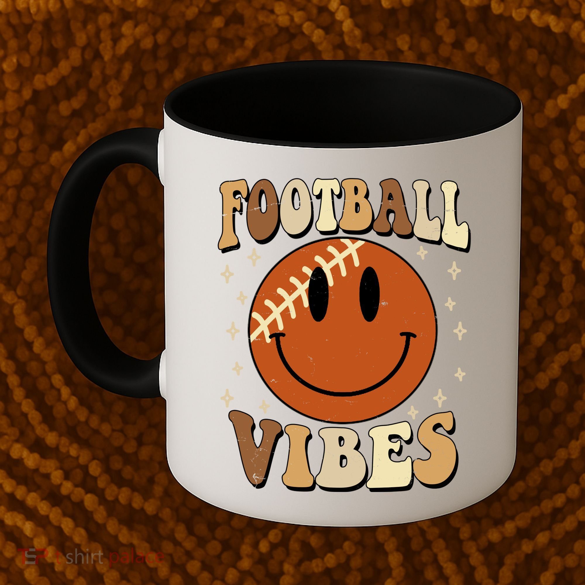 Football Vibes Smile Face Retro Coffee Mug