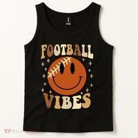 Football Vibes Smile Face Retro Tank Top thumb 2