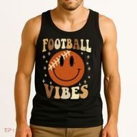 Football Vibes Smile Face Retro Tank Top thumb 3