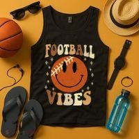 Football Vibes Smile Face Retro Tank Top thumb 4