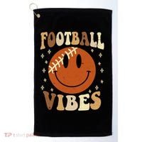 Football Vibes Smile Face Retro Golf Towel thumb 0