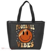 Football Vibes Smile Face Retro Tote Bag thumb 0