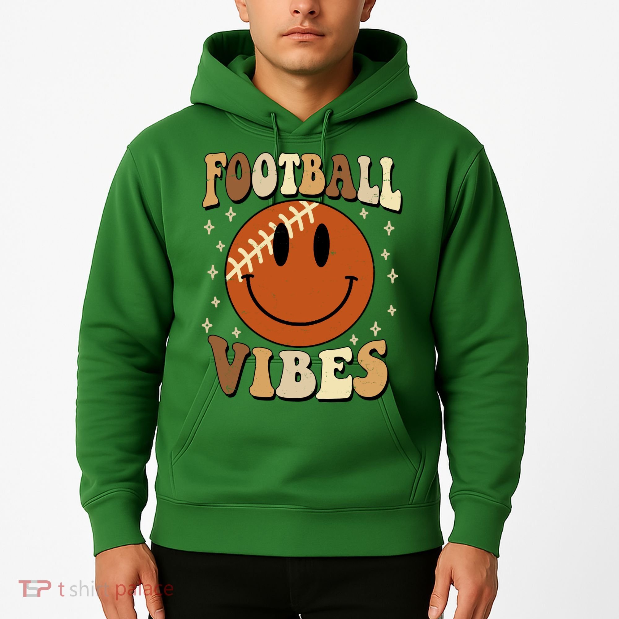 Football Vibes Smile Face Retro Hoodie