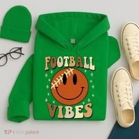 Football Vibes Smile Face Retro Hoodie thumb 4