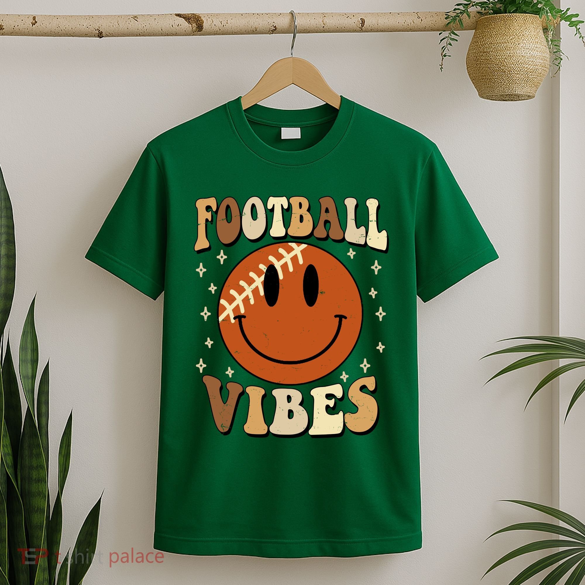 Football Vibes Smile Face Retro T-Shirt