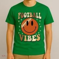 Football Vibes Smile Face Retro T-Shirt thumb 3